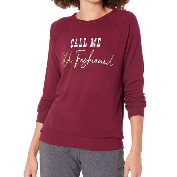 SALVAGE M Burgundy Old Fashioned Long Sleeve Lounge Sleep Pajama Top NWT B122 - Picture 1 of 7